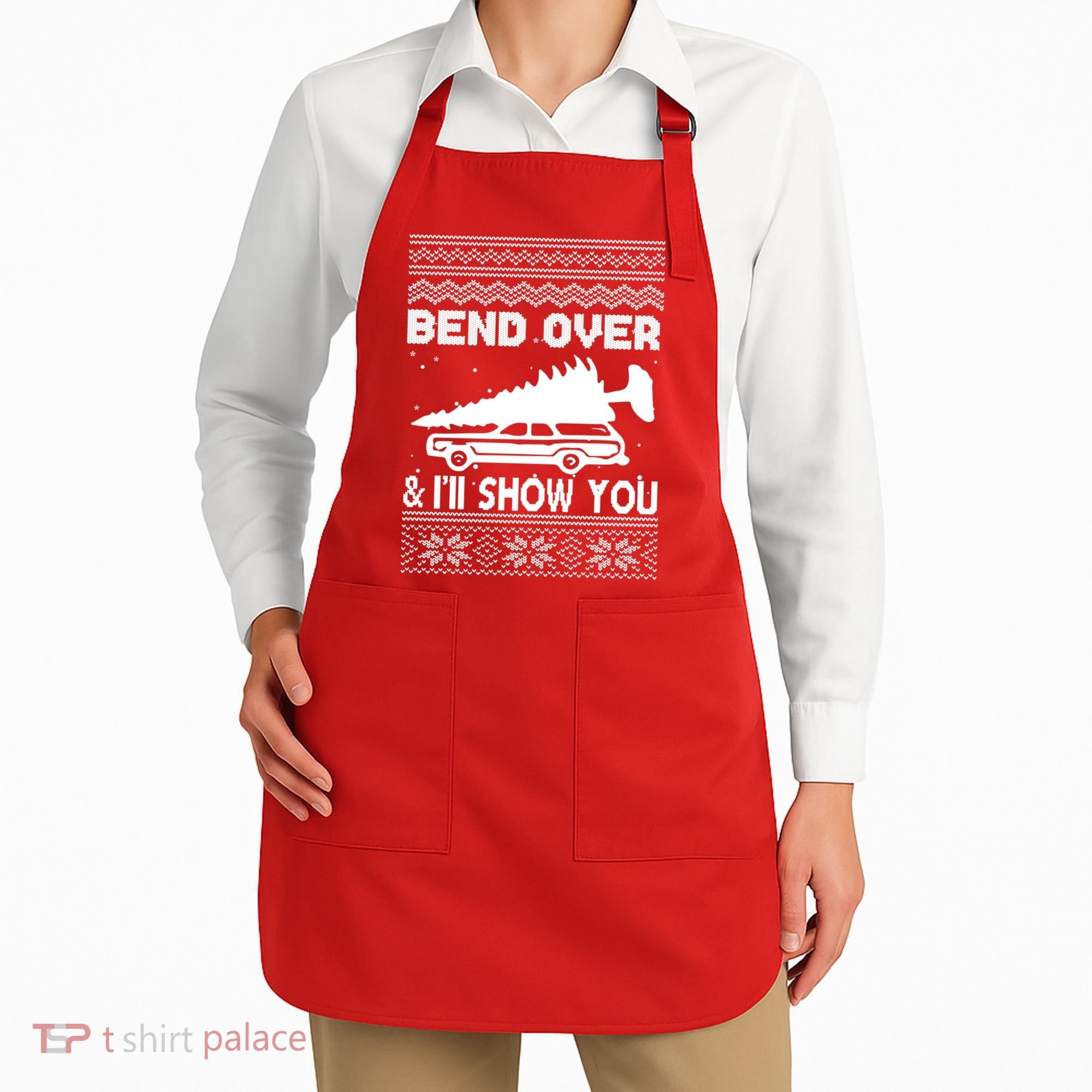 Todd Margo Couples Ugly Christmas Vacation I'll Show You Apron