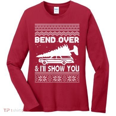 Todd Margo Couples Ugly Christmas Vacation I'll Show You Women's Long Sleeve Shirt