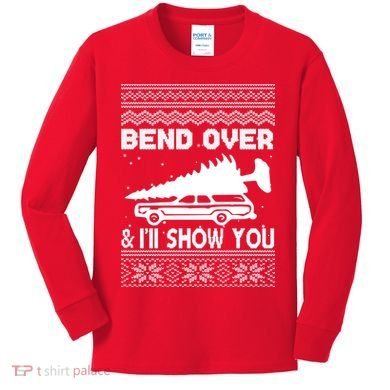 Todd Margo Couples Ugly Christmas Vacation I'll Show You Kids Long Sleeve Shirt