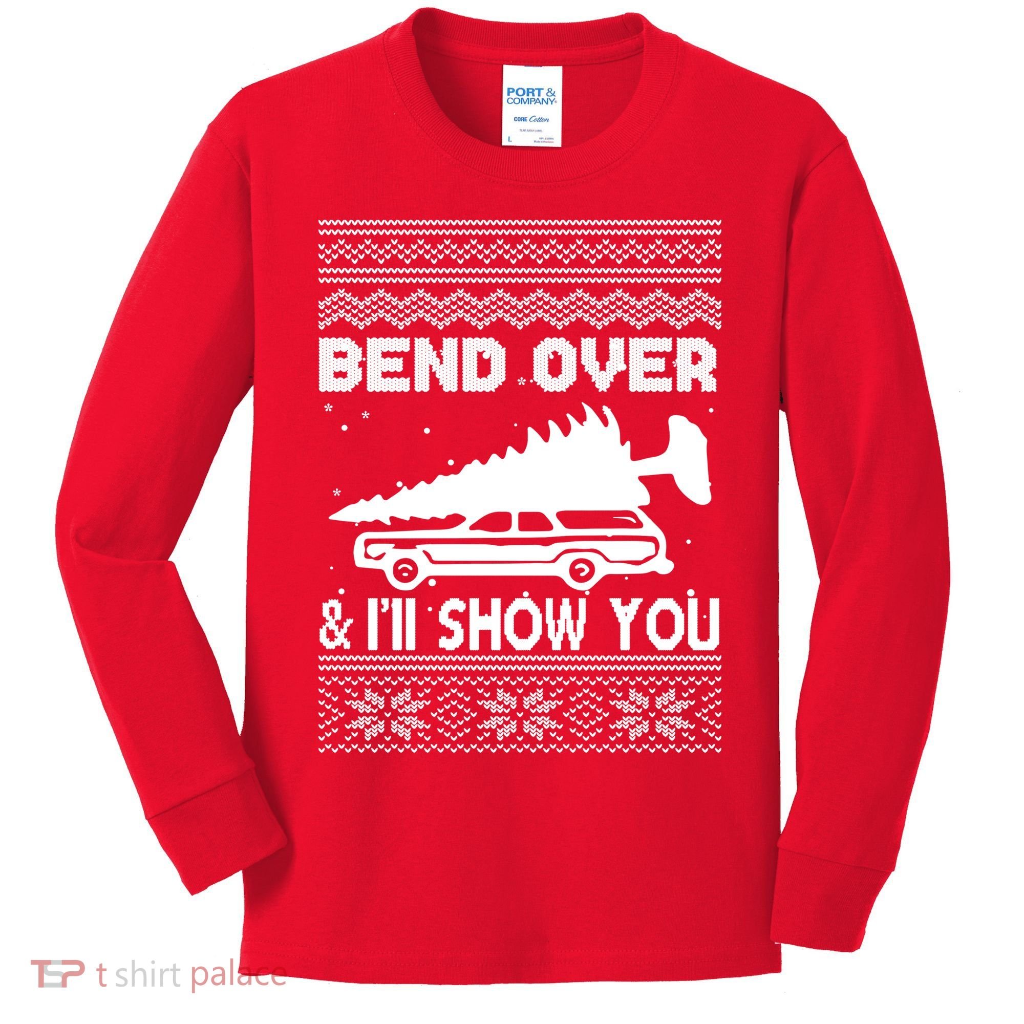 Todd Margo Couples Ugly Christmas Vacation I'll Show You Kids Long Sleeve Shirt