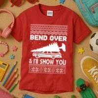 Todd Margo Couples Ugly Christmas Vacation I'll Show You Kids T-Shirt thumb 3