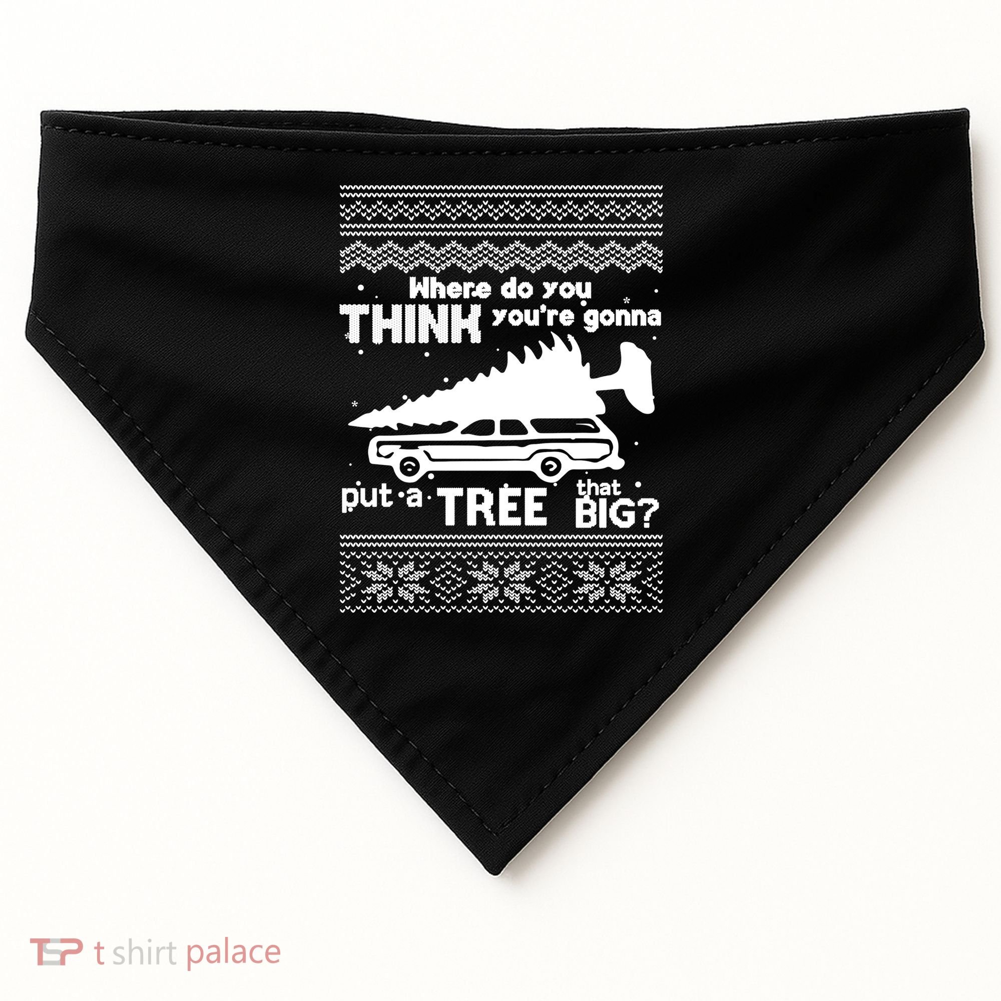Todd Margo Couples Ugly Christmas Vacation Tree USA-Made Doggie Bandana