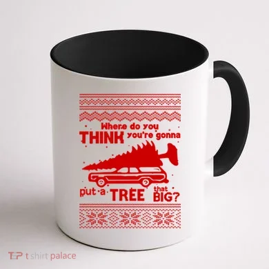 Todd Margo Couples Ugly Christmas Vacation Tree Coffee Mug back