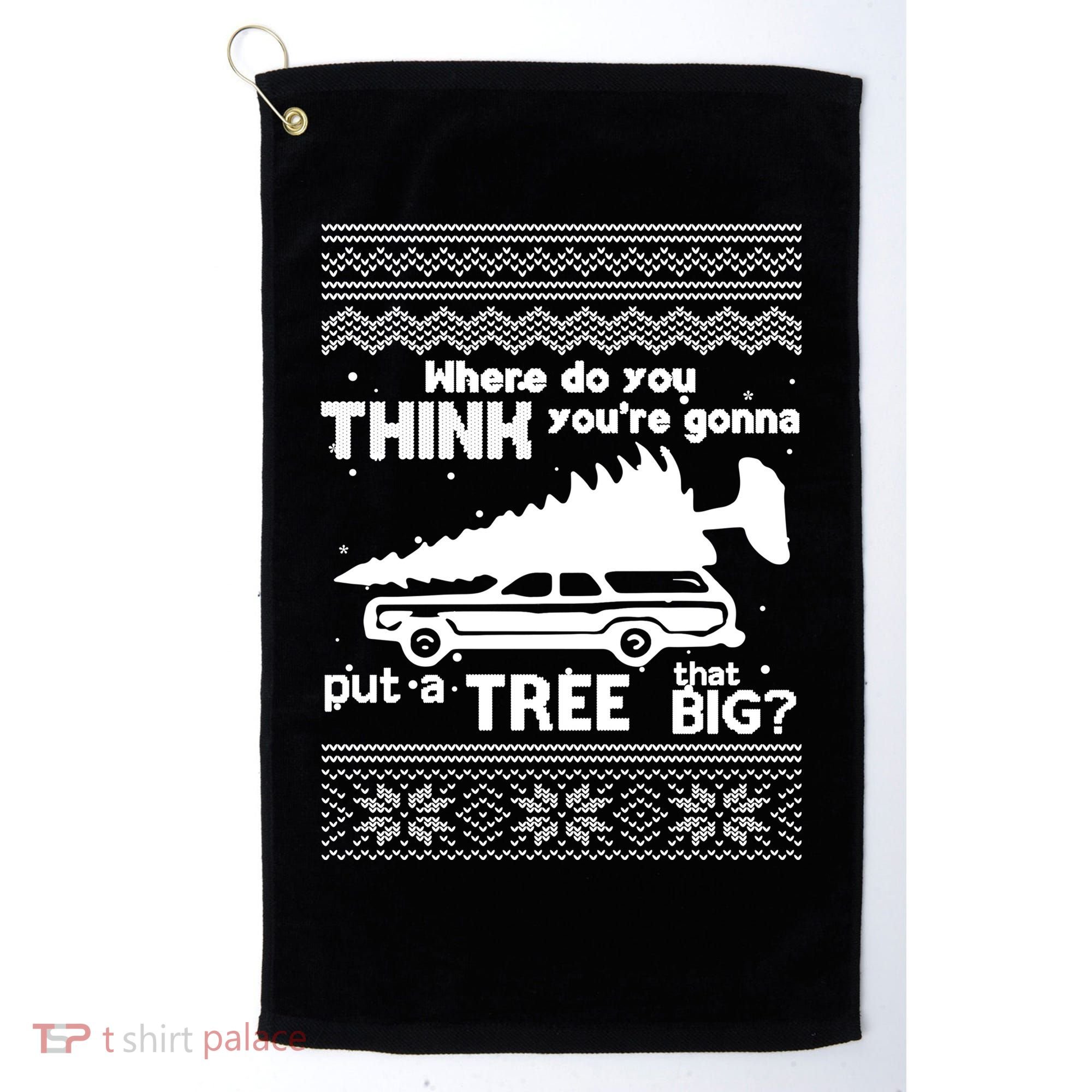 Todd Margo Couples Ugly Christmas Vacation Tree Golf Towel