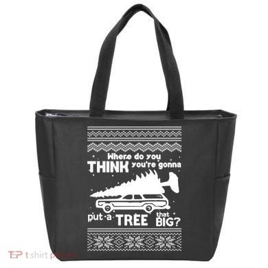 Todd Margo Couples Ugly Christmas Vacation Tree Tote Bag