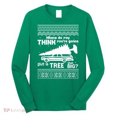 Todd Margo Couples Ugly Christmas Vacation Tree Long Sleeve Shirt