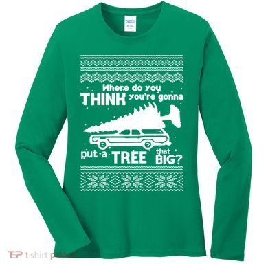 Todd Margo Couples Ugly Christmas Vacation Tree Women's Long Sleeve Shirt