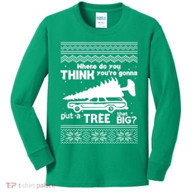 Todd Margo Couples Ugly Christmas Vacation Tree Kids Long Sleeve Shirt