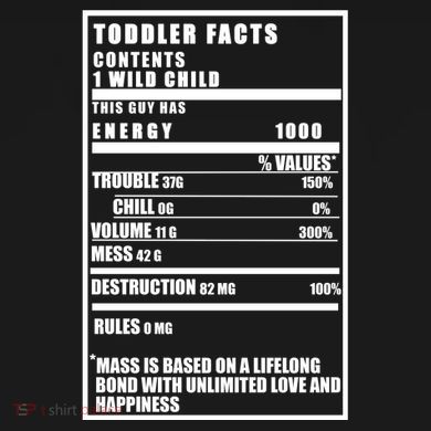 Toddler Nutrients Facts Tall Hoodie
