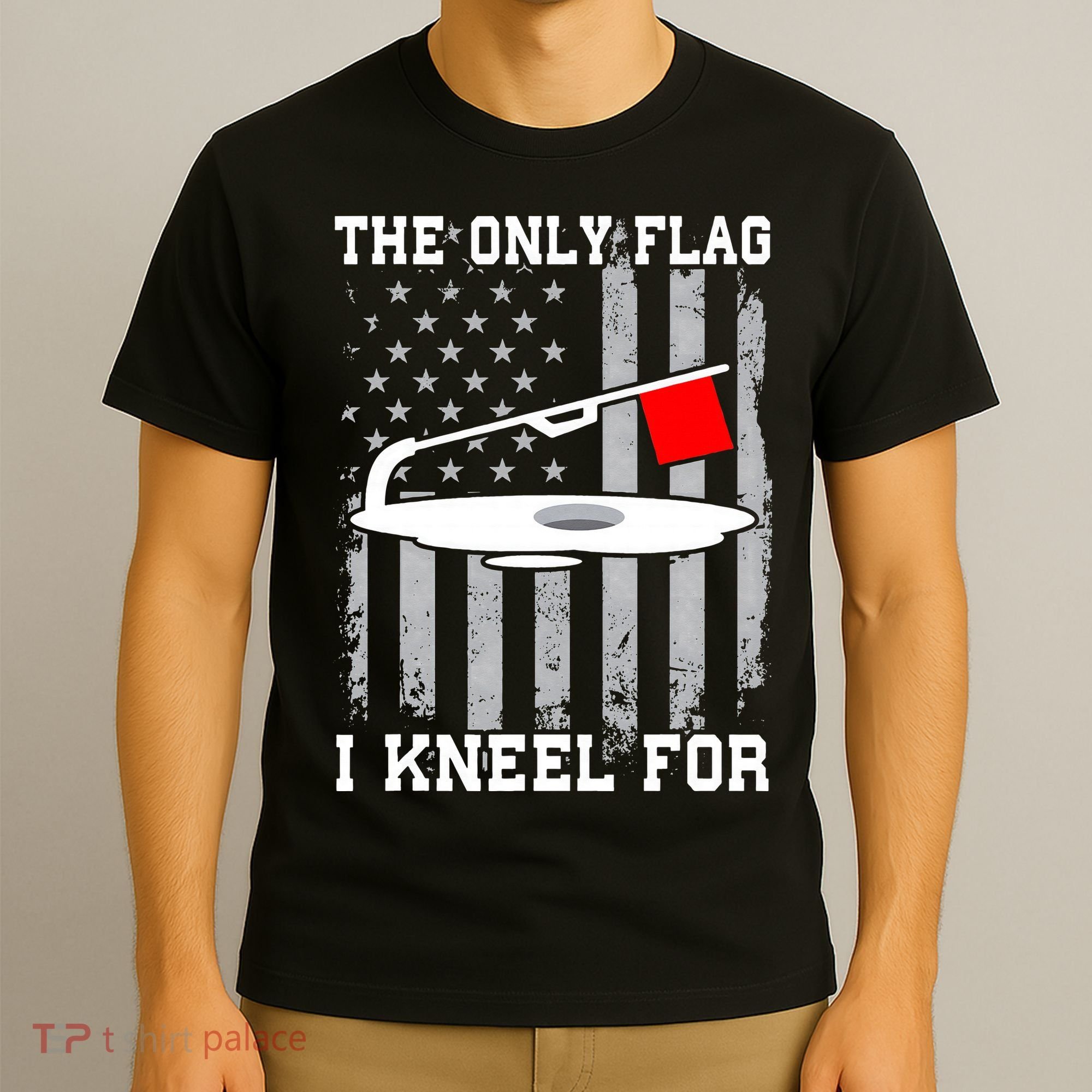 The only Flag I Kneel for Funny Ice Fishing Fisherman T-Shirt