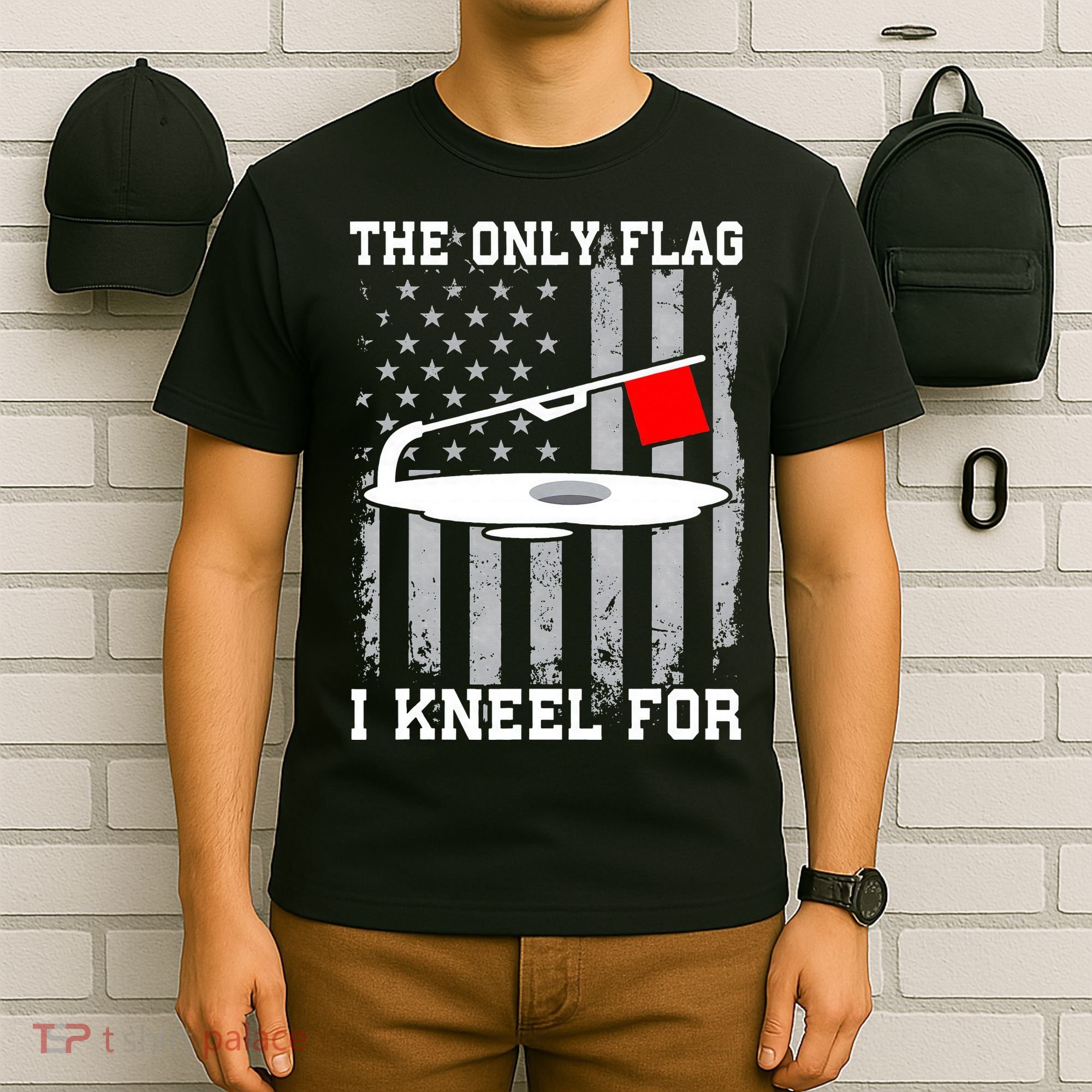 The only Flag I Kneel for Funny Ice Fishing Fisherman T-Shirt