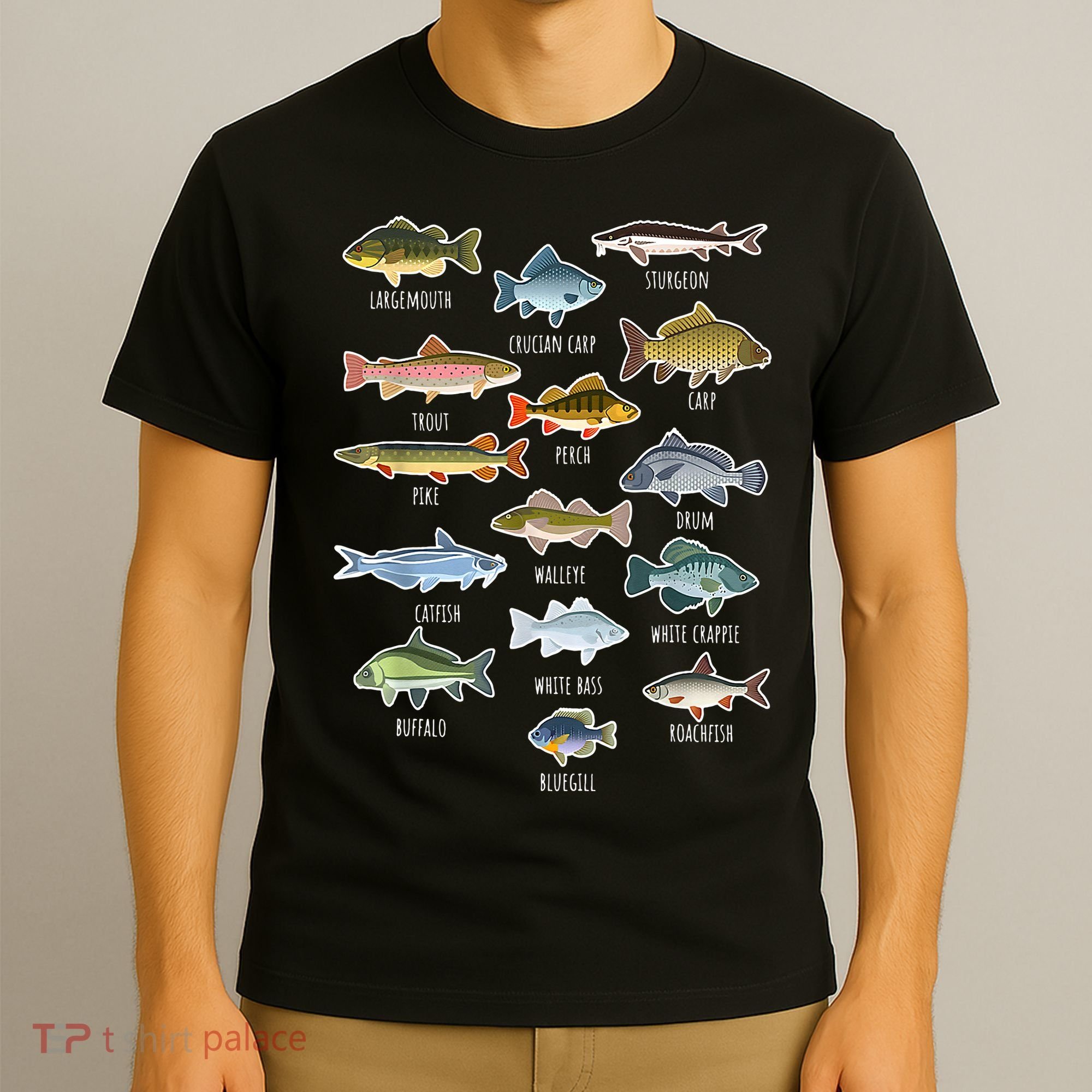 Types Of Freshwater Fish Species Fishing T-Shirt