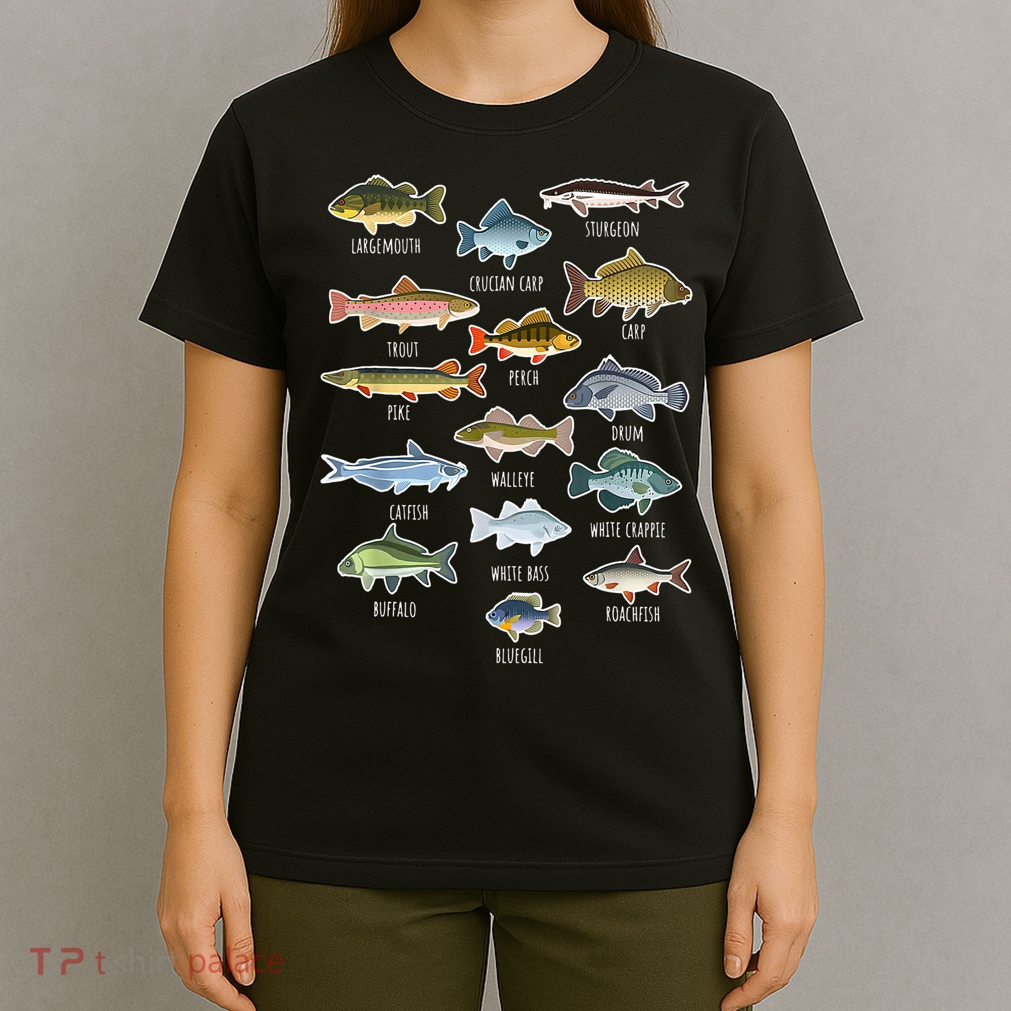 Types Of Freshwater Fish Species Fishing T-Shirt