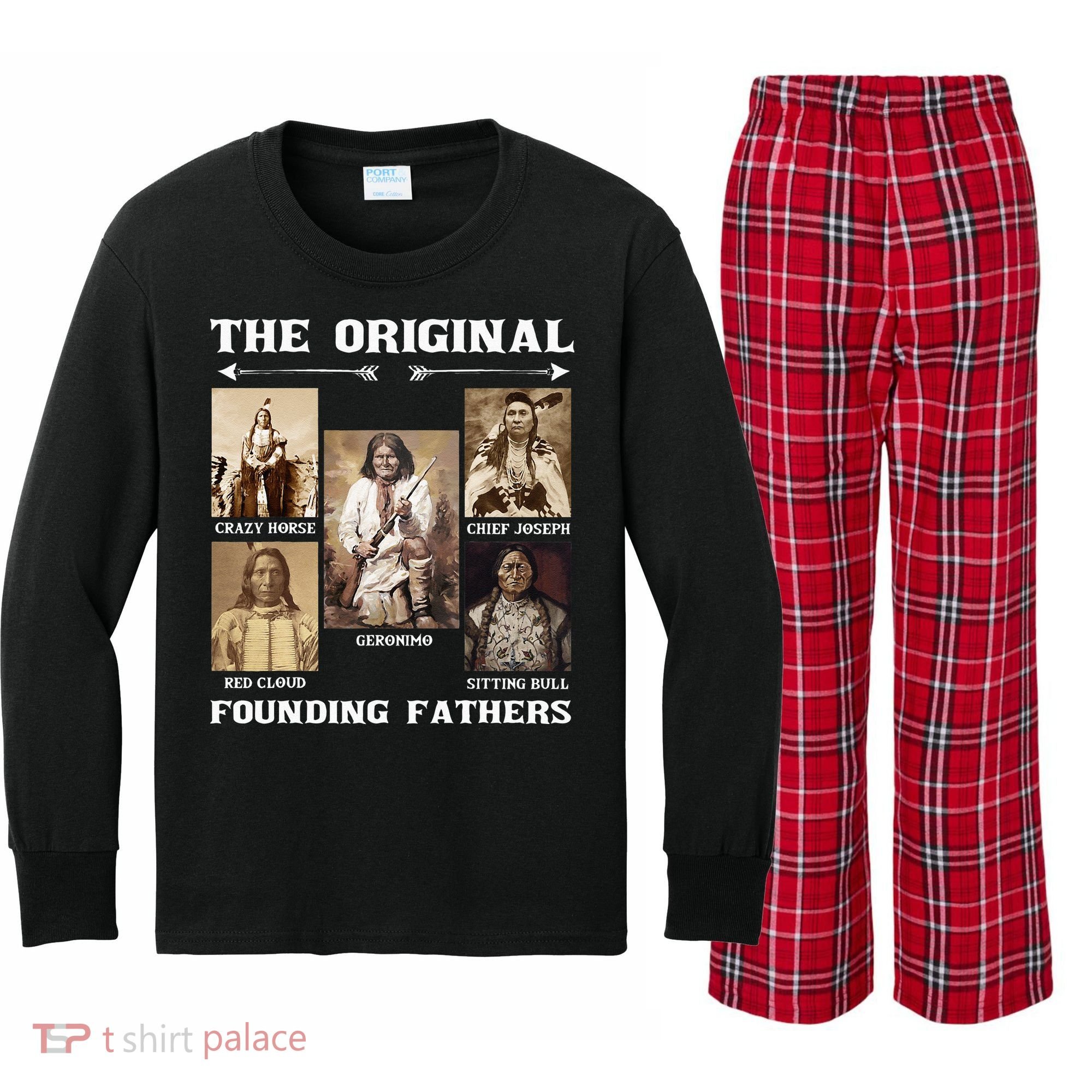 The Original Founding Fathers Native American Kids Long Sleeve Plaid Pajama Set