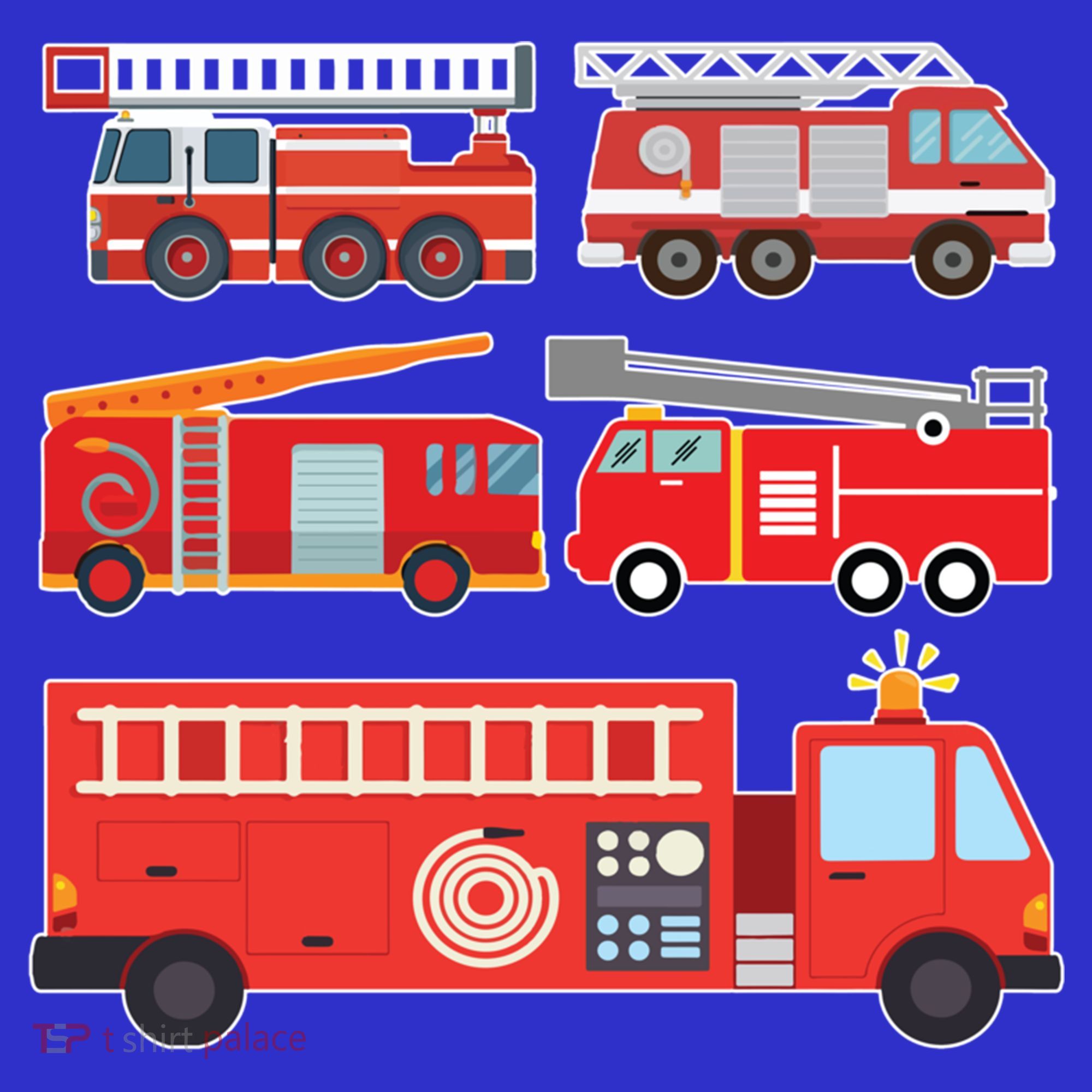 Types Of Fire Truck Firefighter Trucks Gift Great Gift T-Shirt