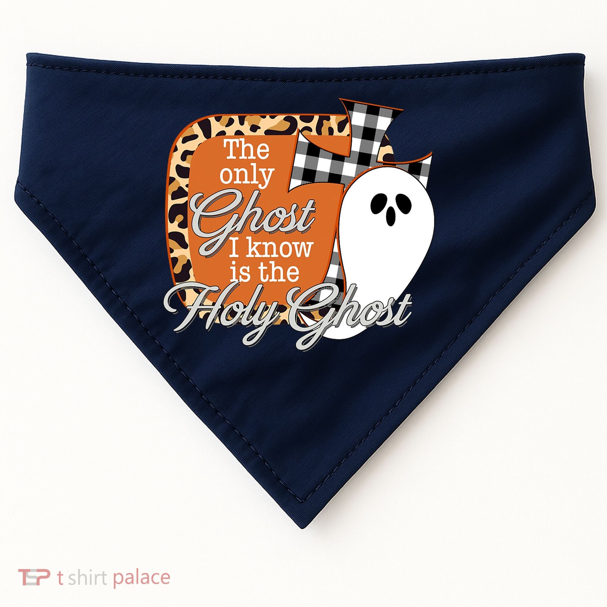The Only Ghost I Know Is The Holy Ghost Halloween Christian USA-Made Doggie Bandana
