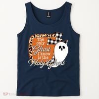 The Only Ghost I Know Is The Holy Ghost Halloween Christian Tank Top thumb 2