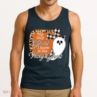 The Only Ghost I Know Is The Holy Ghost Halloween Christian Tank Top thumb 3