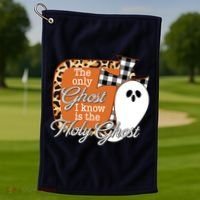 The Only Ghost I Know Is The Holy Ghost Halloween Christian Golf Towel thumb 1