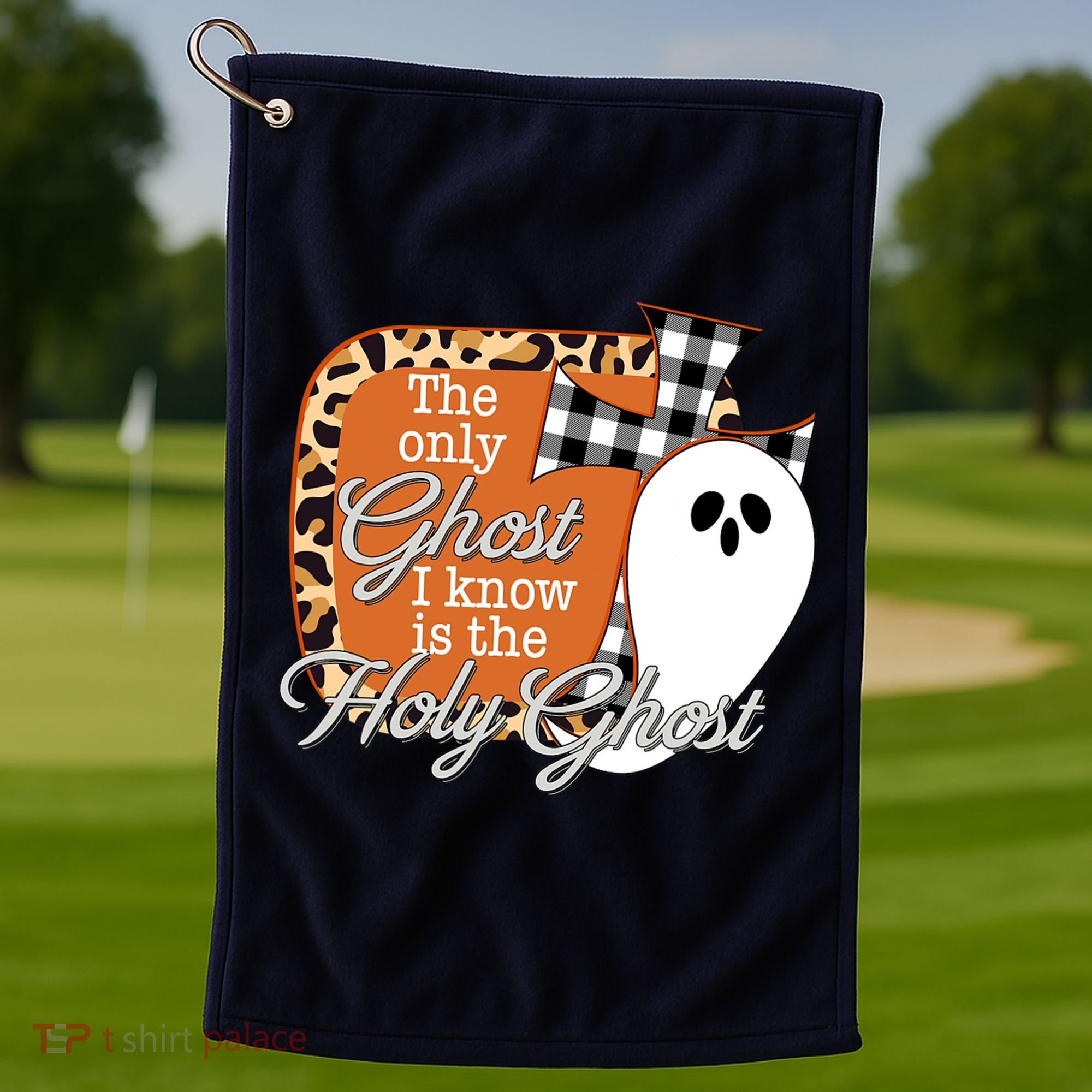 The Only Ghost I Know Is The Holy Ghost Halloween Christian Golf Towel