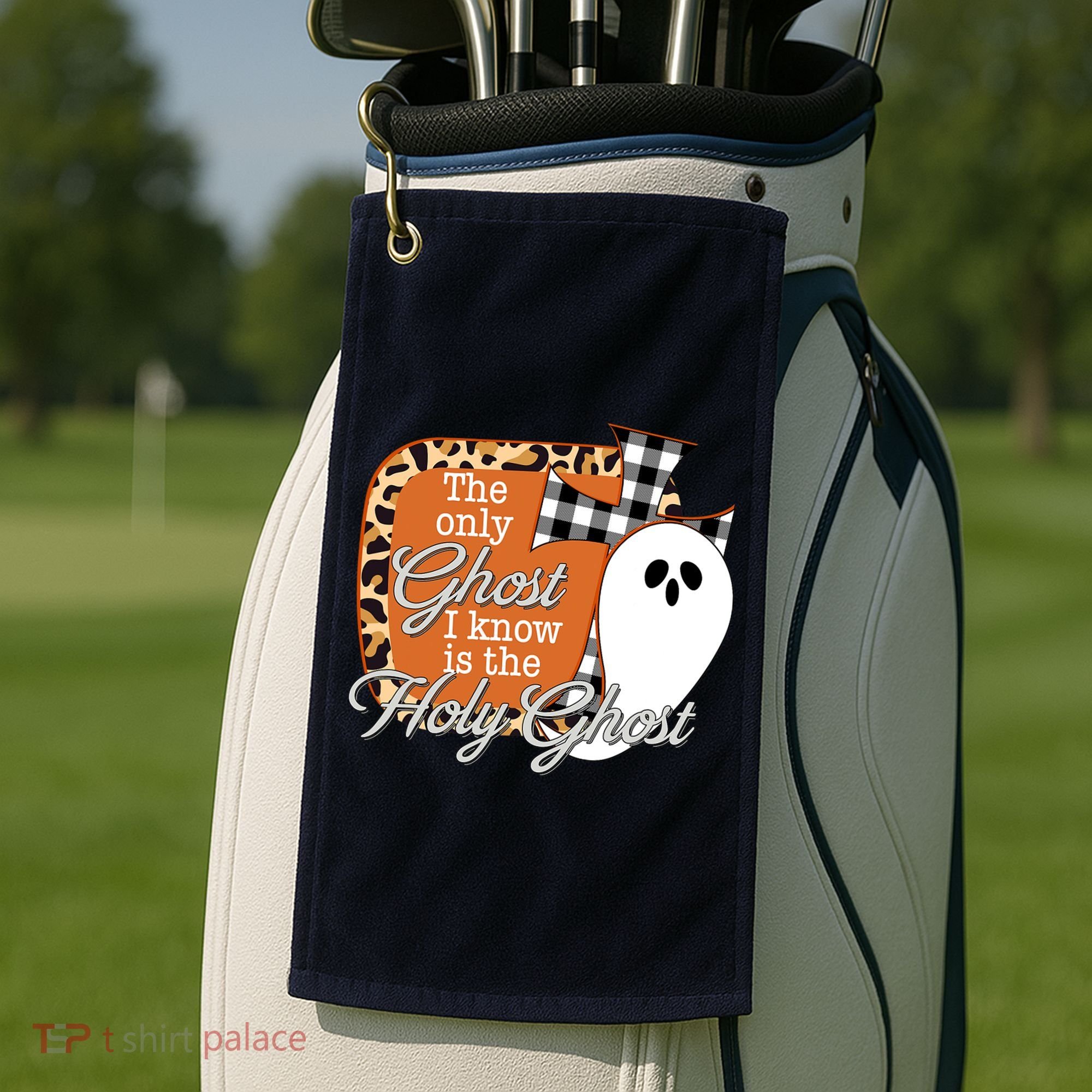 The Only Ghost I Know Is The Holy Ghost Halloween Christian Golf Towel