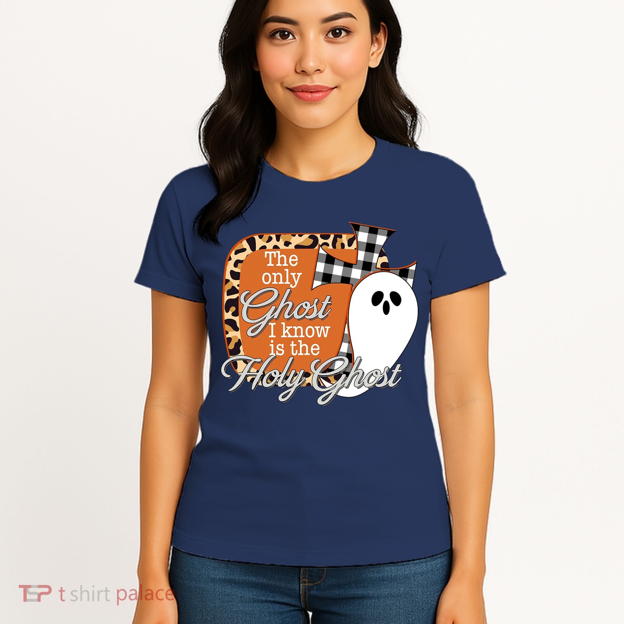 The Only Ghost I Know Is The Holy Ghost Halloween Christian Women's T-Shirt