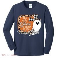 The Only Ghost I Know Is The Holy Ghost Halloween Christian Kids Long Sleeve Shirt thumb 0