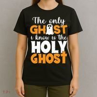 The Only Ghost I Know Is The Holy Ghost Halloween Christian T-Shirt thumb 4