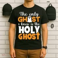 The Only Ghost I Know Is The Holy Ghost Halloween Christian T-Shirt thumb 6