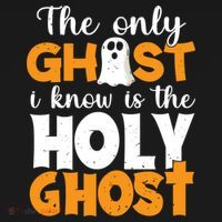 The Only Ghost I Know Is The Holy Ghost Halloween Christian Backpack thumb 2