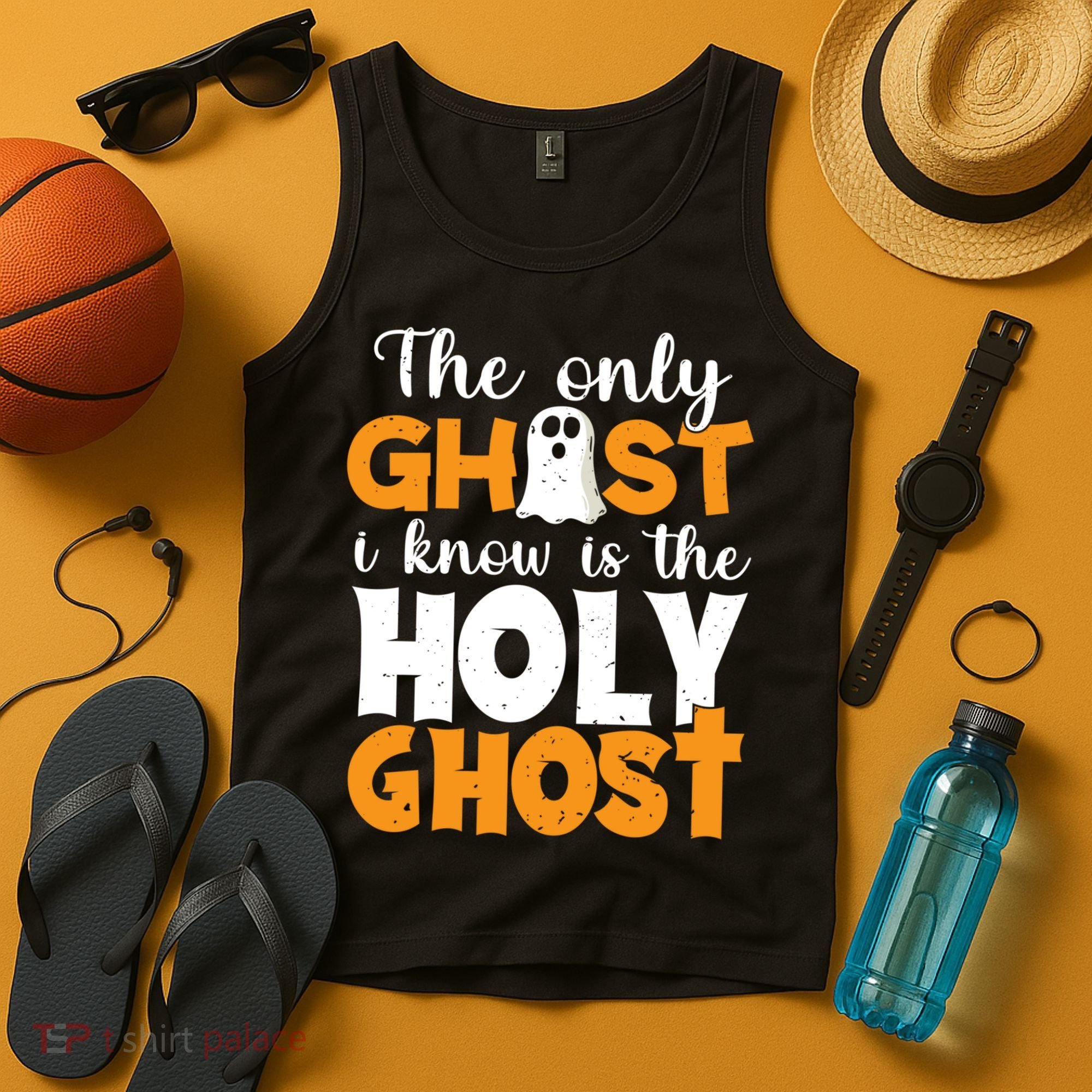 The Only Ghost I Know Is The Holy Ghost Halloween Christian Tank Top