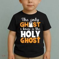 The Only Ghost I Know Is The Holy Ghost Halloween Christian Toddler T-Shirt thumb 2