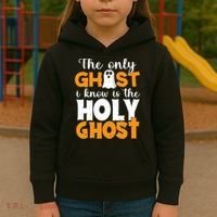 The Only Ghost I Know Is The Holy Ghost Halloween Christian Kids Hoodie thumb 3