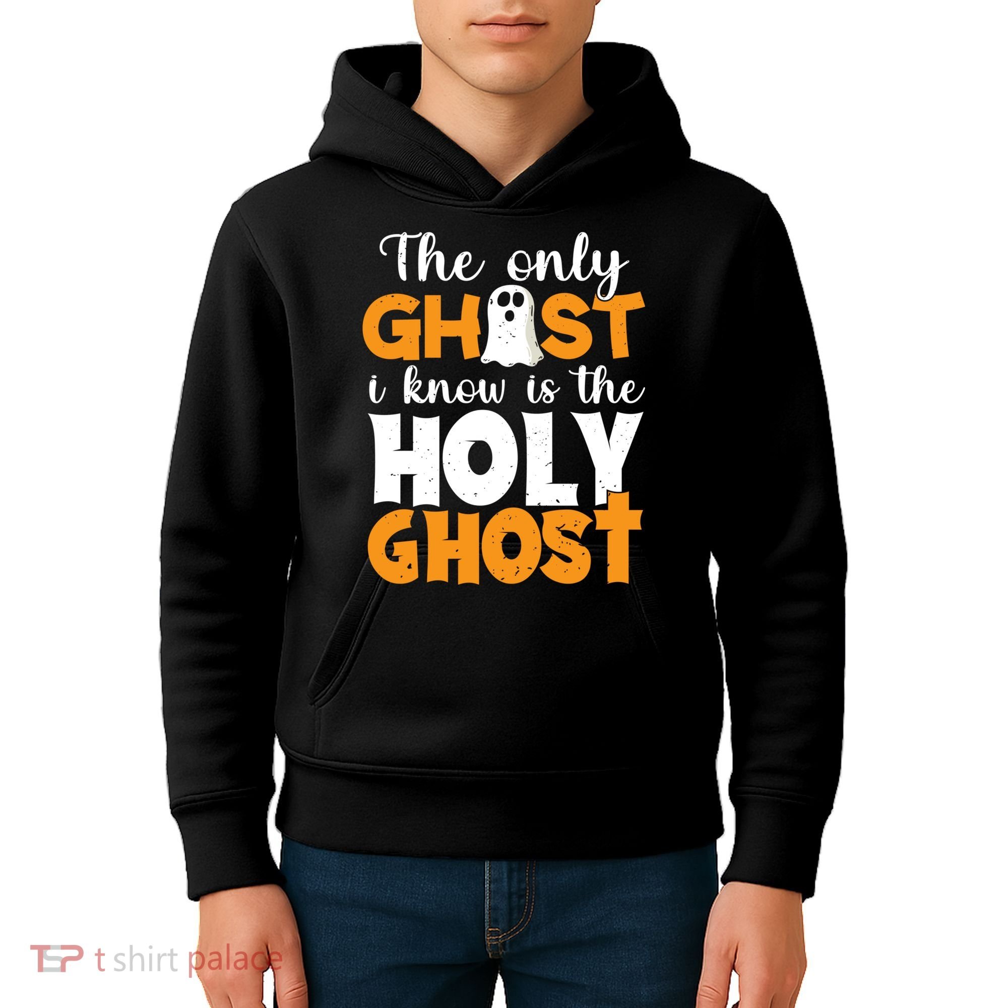 The Only Ghost I Know Is The Holy Ghost Halloween Christian Kids Hoodie