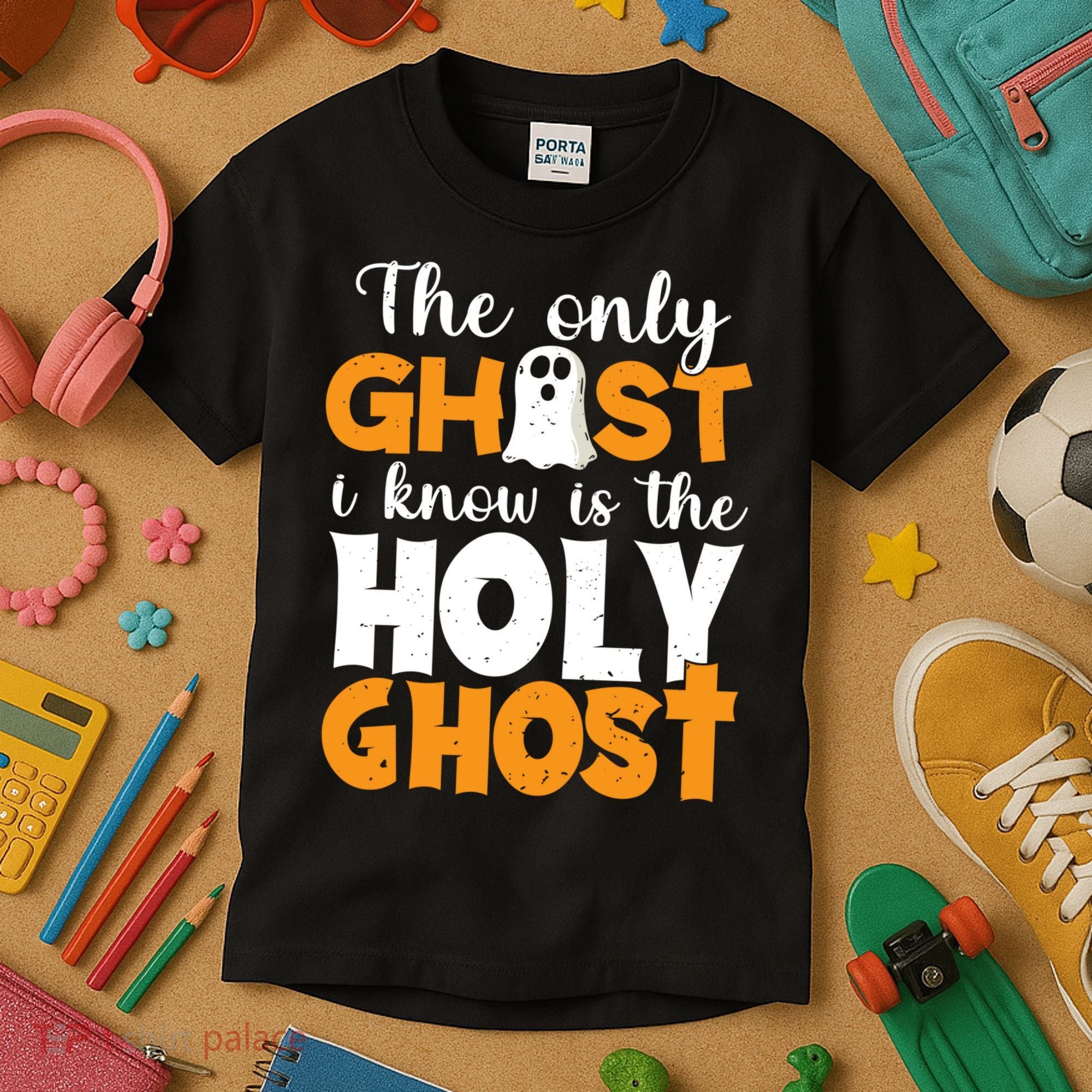 The Only Ghost I Know Is The Holy Ghost Halloween Christian Kids T-Shirt
