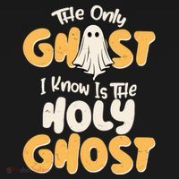 The Only Ghost I Know Is The Hold Ghost Christian Halloween Ornament thumb 1
