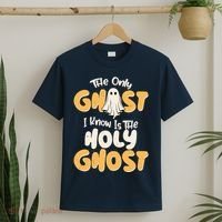 The Only Ghost I Know Is The Hold Ghost Christian Halloween T-Shirt thumb 2