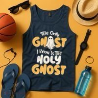 The Only Ghost I Know Is The Hold Ghost Christian Halloween Tank Top thumb 4