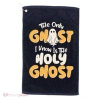 The Only Ghost I Know Is The Hold Ghost Christian Halloween Golf Towel thumb 0