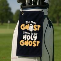 The Only Ghost I Know Is The Hold Ghost Christian Halloween Golf Towel thumb 2