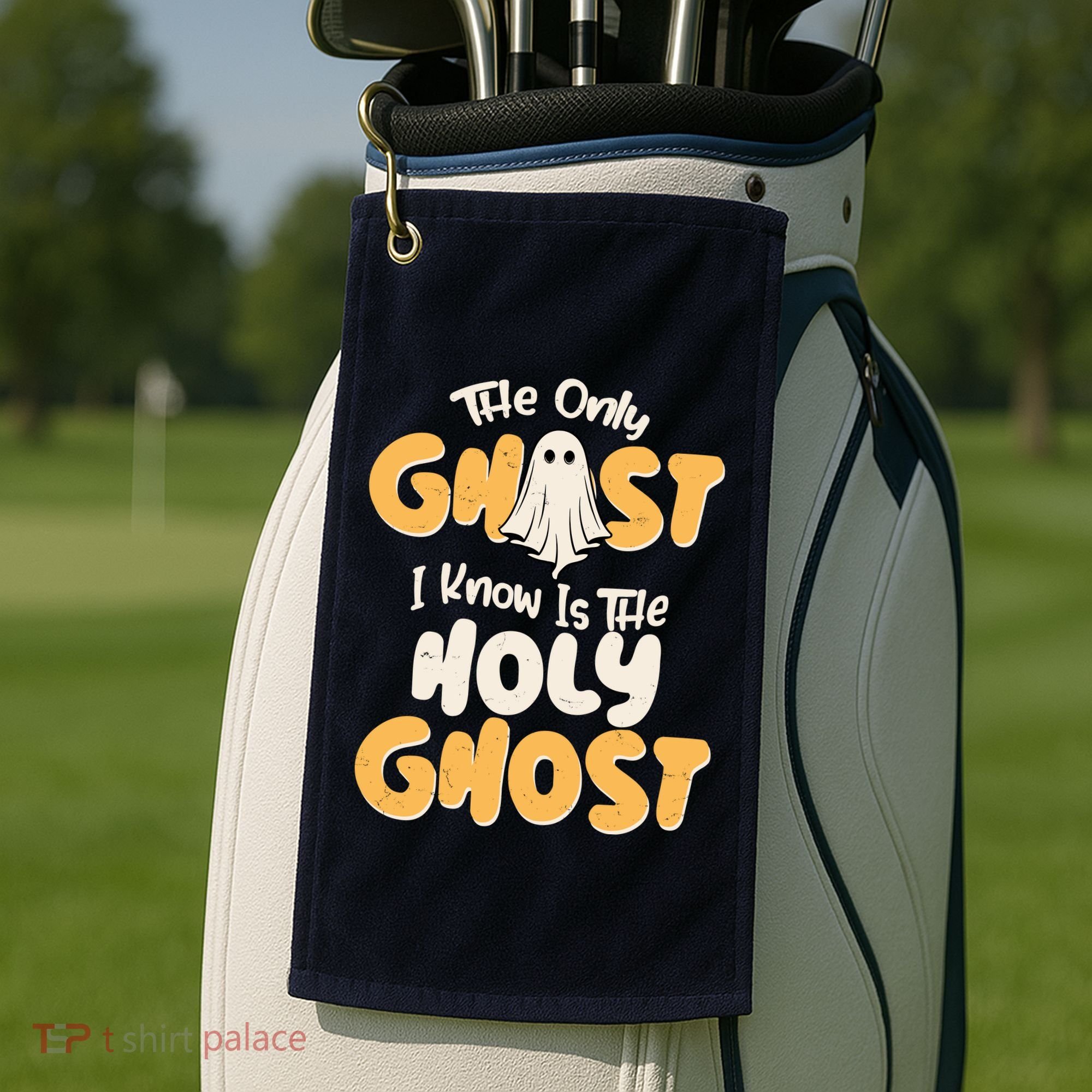The Only Ghost I Know Is The Hold Ghost Christian Halloween Golf Towel