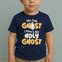 The Only Ghost I Know Is The Hold Ghost Christian Halloween Toddler T-Shirt thumb 2