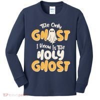 The Only Ghost I Know Is The Hold Ghost Christian Halloween Kids Long Sleeve Shirt thumb 0