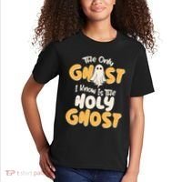 The Only Ghost I Know Is The Hold Ghost Christian Halloween Kids T-Shirt thumb 2