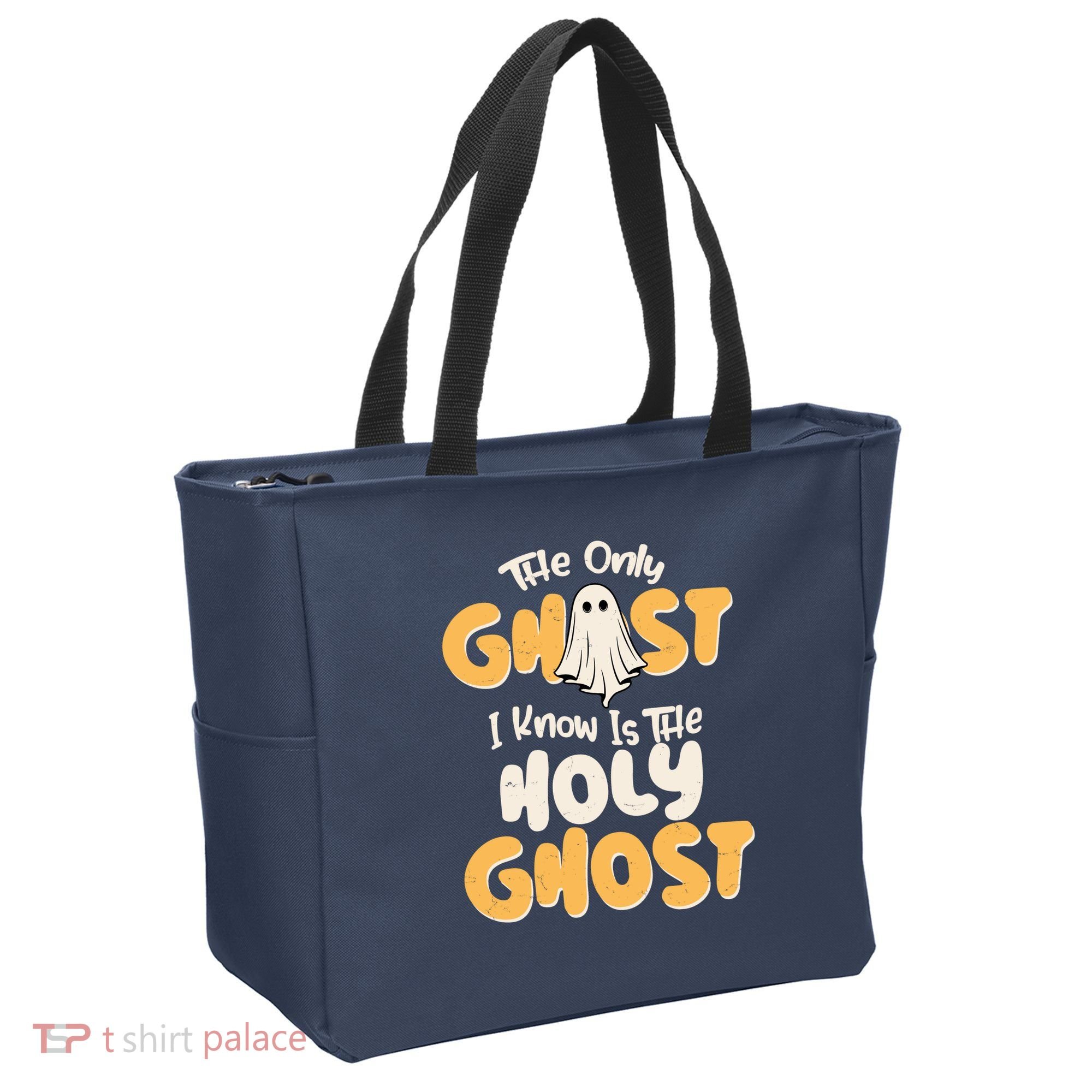 The Only Ghost I Know Is The Hold Ghost Christian Halloween Tote Bag