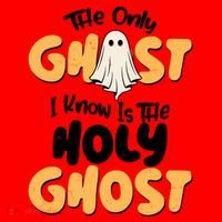 The Only Ghost I Know Is The Hold Ghost Christian Halloween Santa Hat thumb 1