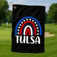 Tulsa Oklahoma Gift I Love Tulsa Oklahoma Usa Gift Golf Towel thumb 1
