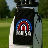 Tulsa Oklahoma Gift I Love Tulsa Oklahoma Usa Gift Golf Towel thumb 2