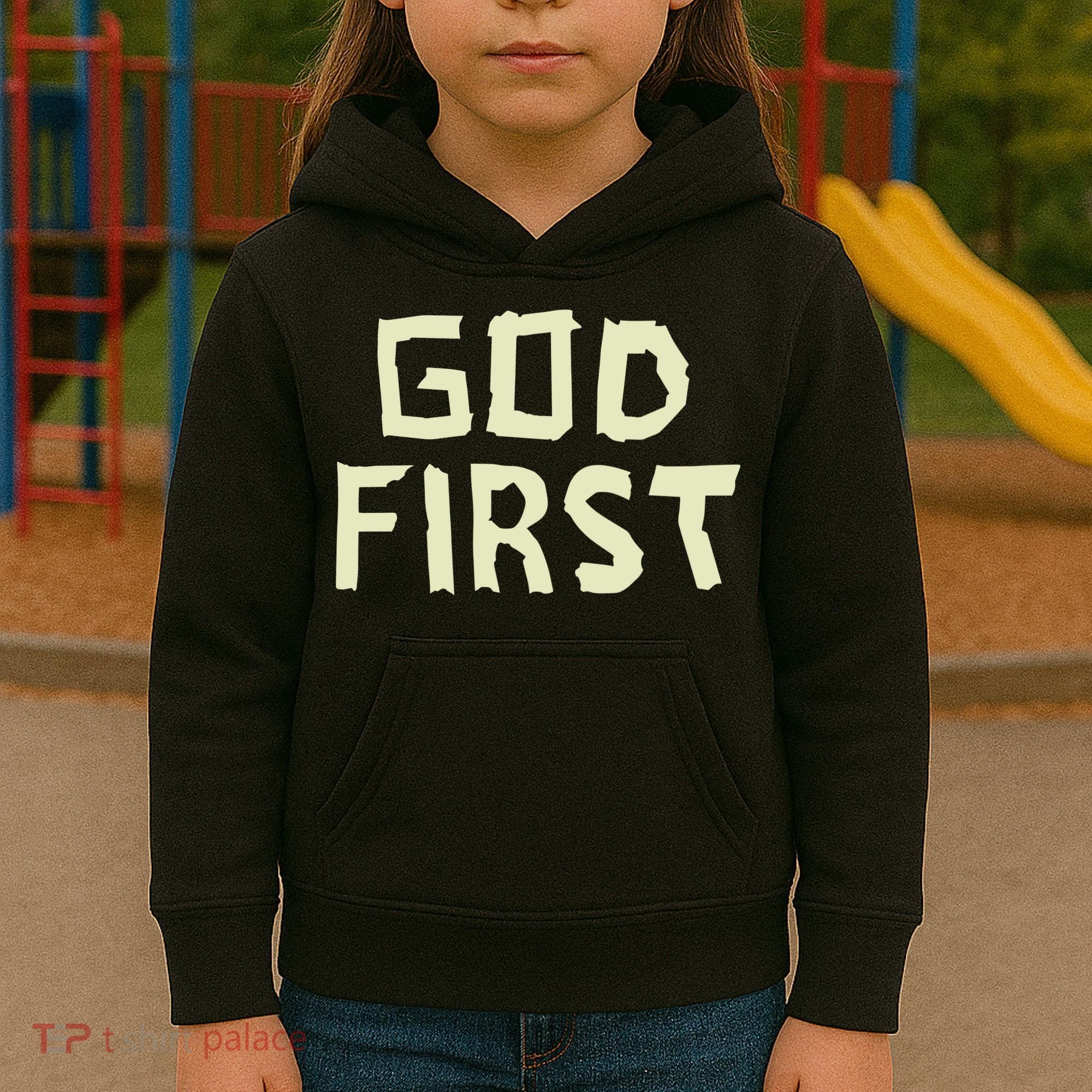 Taped Off God First Kids Hoodie
