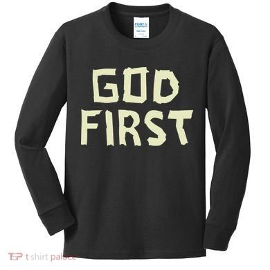 Taped Off God First Kids Long Sleeve Shirt